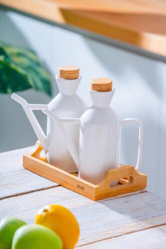Pamira Bambu Standlı Yağlık & Sirkelik Seti - Acar