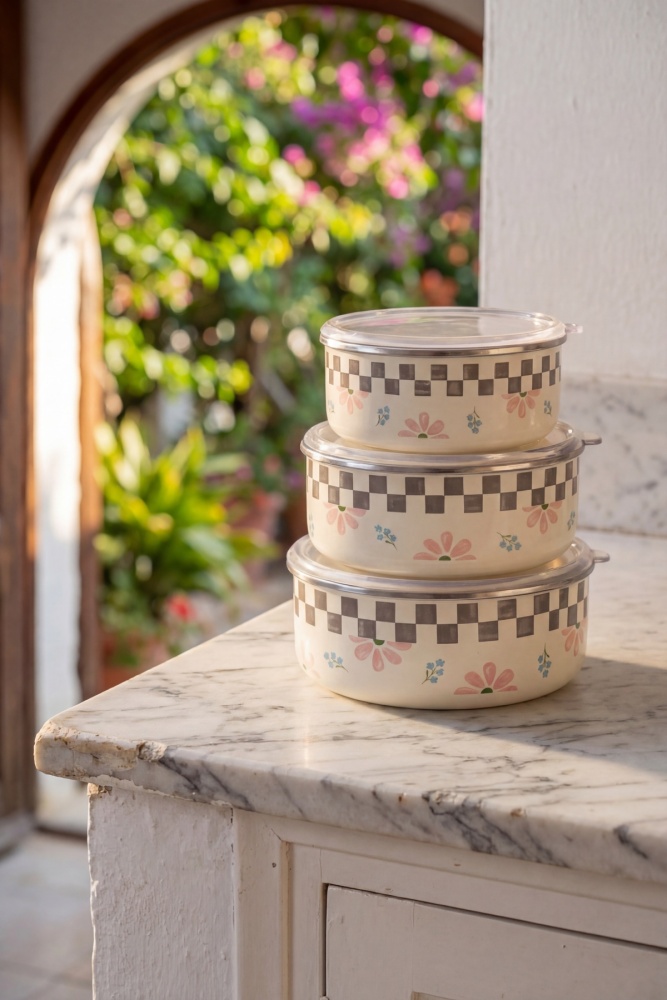 Paradise Emaye 3 lü Saklama Kabı Seti - 1