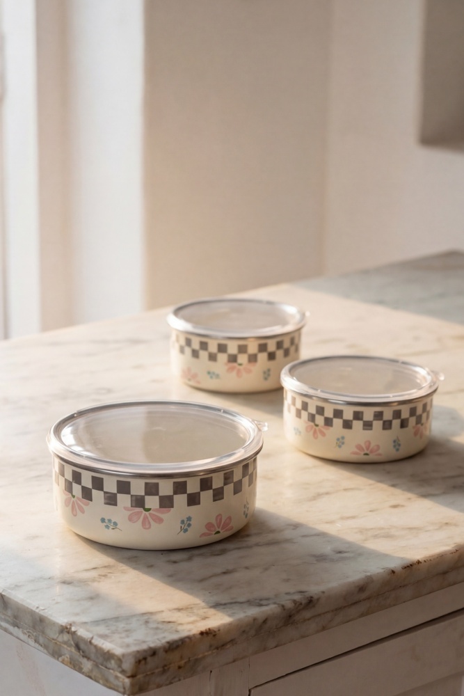 Paradise Emaye 3 lü Saklama Kabı Seti - 2