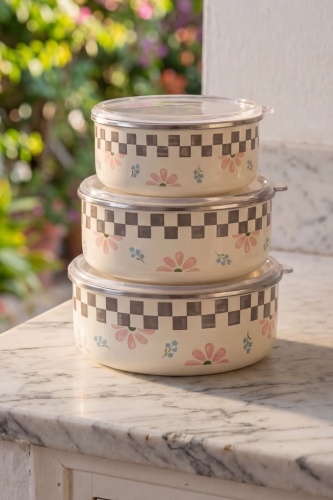 Paradise Emaye 3 lü Saklama Kabı Seti - 4
