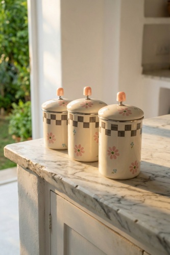 Paradise Emaye 3 Parça Kavanoz Seti - 3