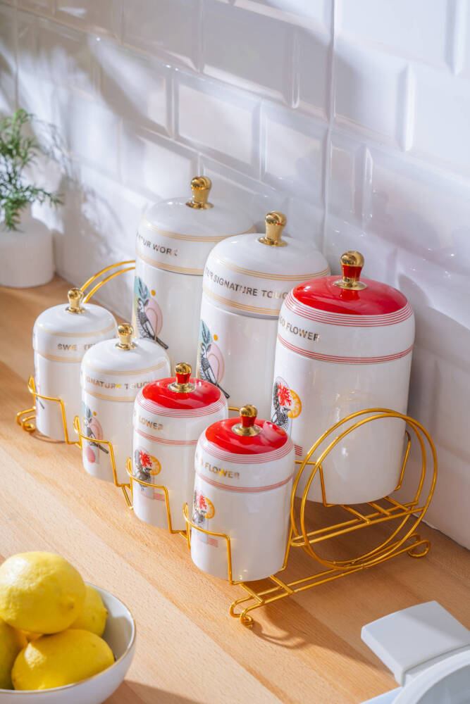 Parrot 7 li Porselen Baharatlık Takımı - 1