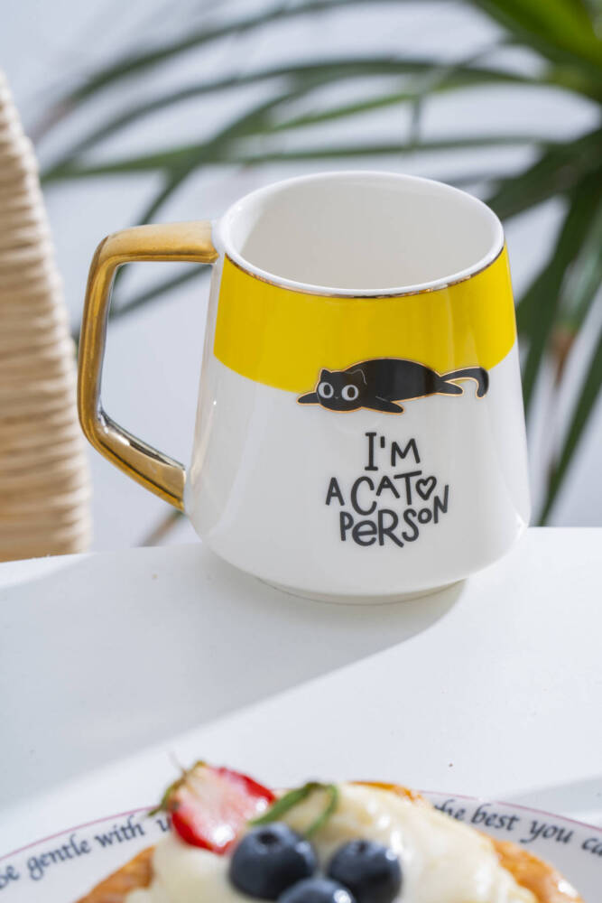 Pasha Porselen Kupa Sarı - 240 ml - 1