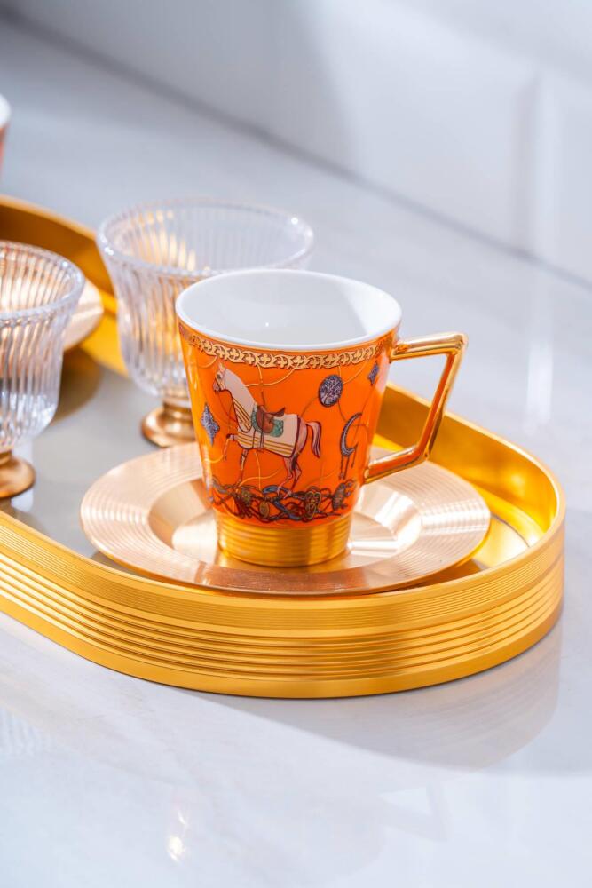 Passifolia 2 Kişilik Cam Tepsili Kahve Fincanı Takımı - 90 ml - 2