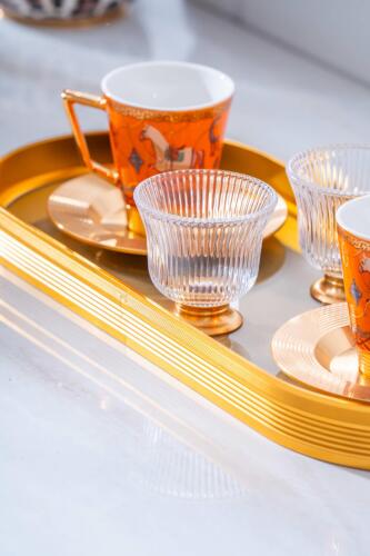 Passifolia 2 Kişilik Cam Tepsili Kahve Fincanı Takımı - 90 ml - 3