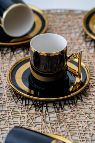 Paulo 6 Kişilik Siyah Kahve Fincan Takımı - 90 ml - Acar