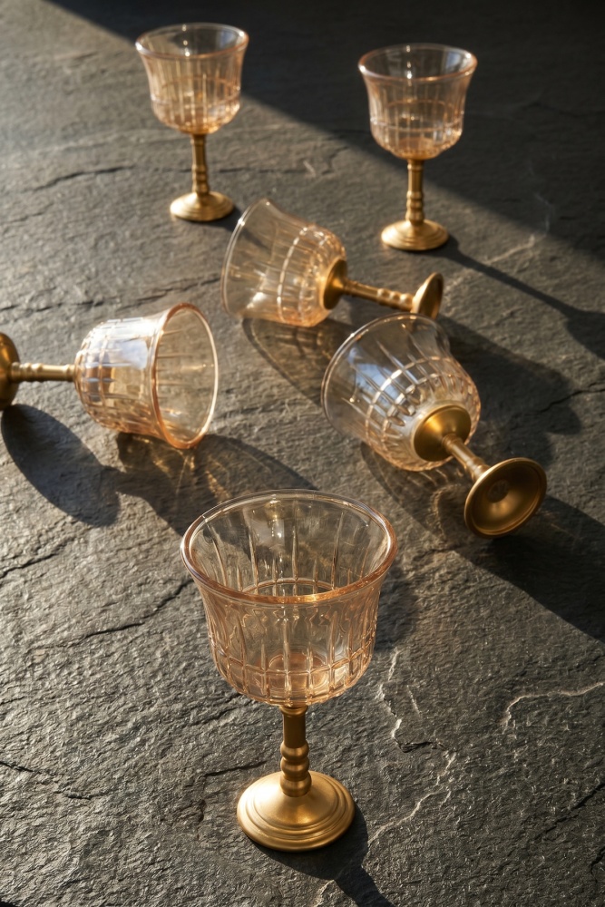 Pera 6 lı Cam Kahve Yanı Bardağı Amber - 80 ml - 1