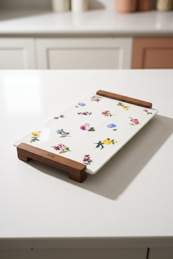 Petit Fleur Bambu Saplı Sunum Tabağı - 33 cm - 2