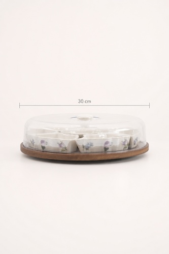 Petit Fleur Bambu Standlı Porselen Kahvaltılık Seti - 6