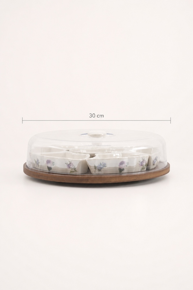 Petit Fleur Bambu Standlı Porselen Kahvaltılık Seti - 6