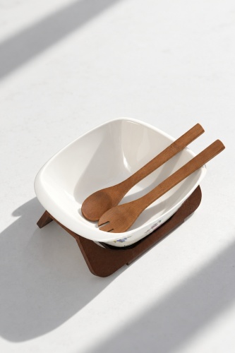 Petit Fleur Bambu Standlı Porselen Salata Kasesi - 27 cm - 3