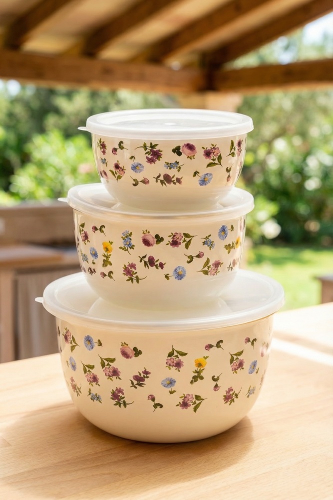 Petit Fleur Emaye 3 lü Saklama & Karıştırma Kabı - 2