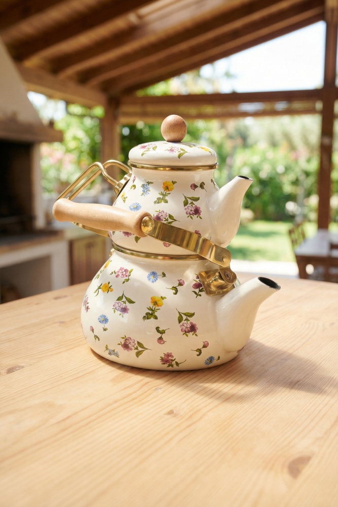 Petit Fleur Emaye Demlik Çaydanlık - 3