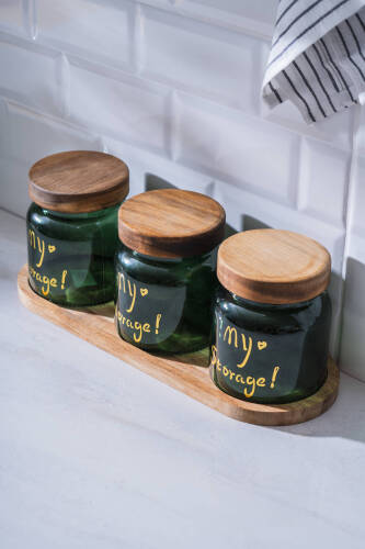 Pierre Akasya Kapaklı Kavanoz Seti - 12 cm - Acar