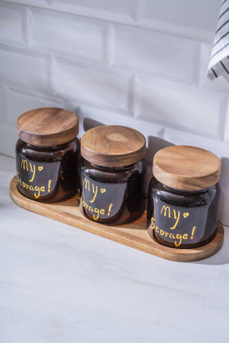 Pierre Akasya Kapaklı Kavanoz Seti - 12 cm - Acar