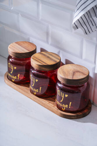 Pierre Akasya Kapaklı Kavanoz Seti - 12 cm - Acar