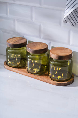 Pierre Akasya Kapaklı Kavanoz Seti - 12 cm - Acar