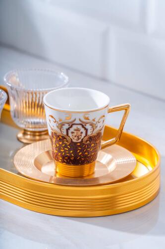 Pronto 2 Kişilik Cam Tepsili Kahve Fincanı Takımı - 90 ml - 2