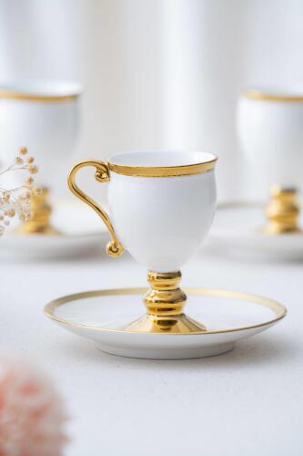 Prune 6 Kişilik Kahve Fincanı Takımı - Beyaz - Acar