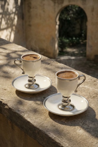 Prune Silver 2 Kişilik Kahve Fincan Takımı Krem - 90 ml - 2