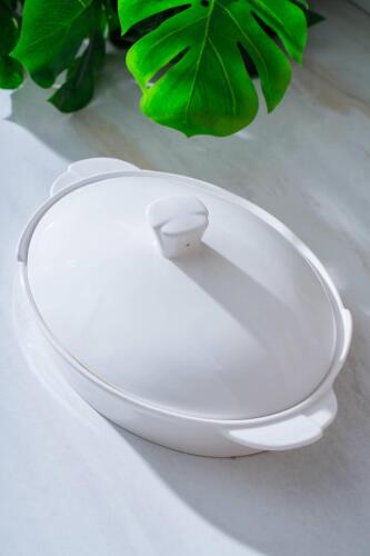 Pure Carmen Oval Kapaklı Sunum Tabak - 33 cm - Acar