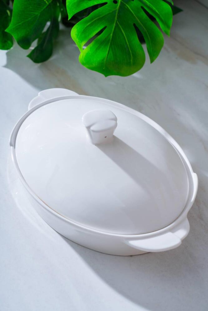 Pure Carmen Oval Kapaklı Sunum Tabak - 33 cm - 1