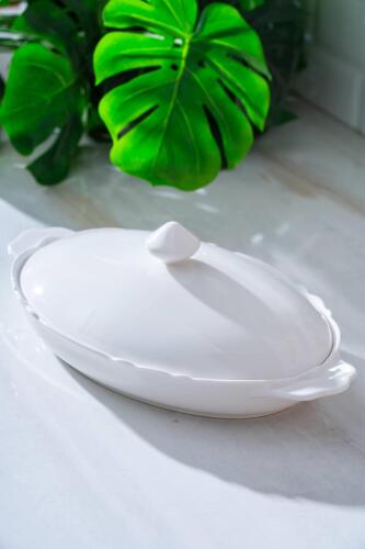 Pure Carmen Oval Kapaklı Sunum Tabak - 34 cm - 1