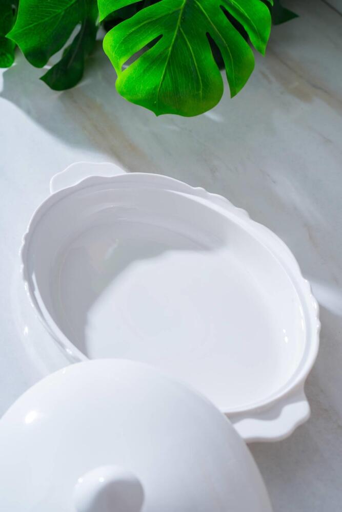 Pure Carmen Oval Kapaklı Sunum Tabak - 34 cm - 4