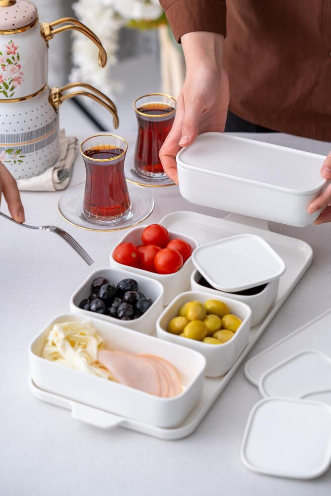 Pure White 6 Porcelain Cover Breakfast - 3