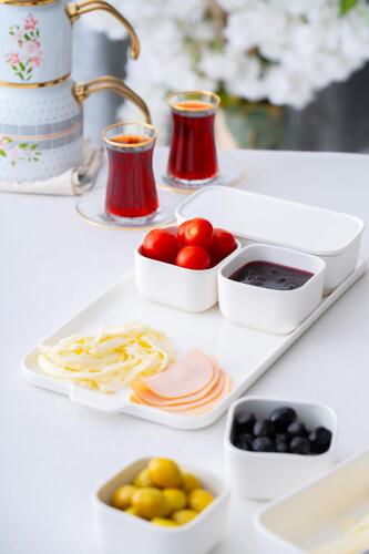 Pure White 6 Porcelain Cover Breakfast - 13