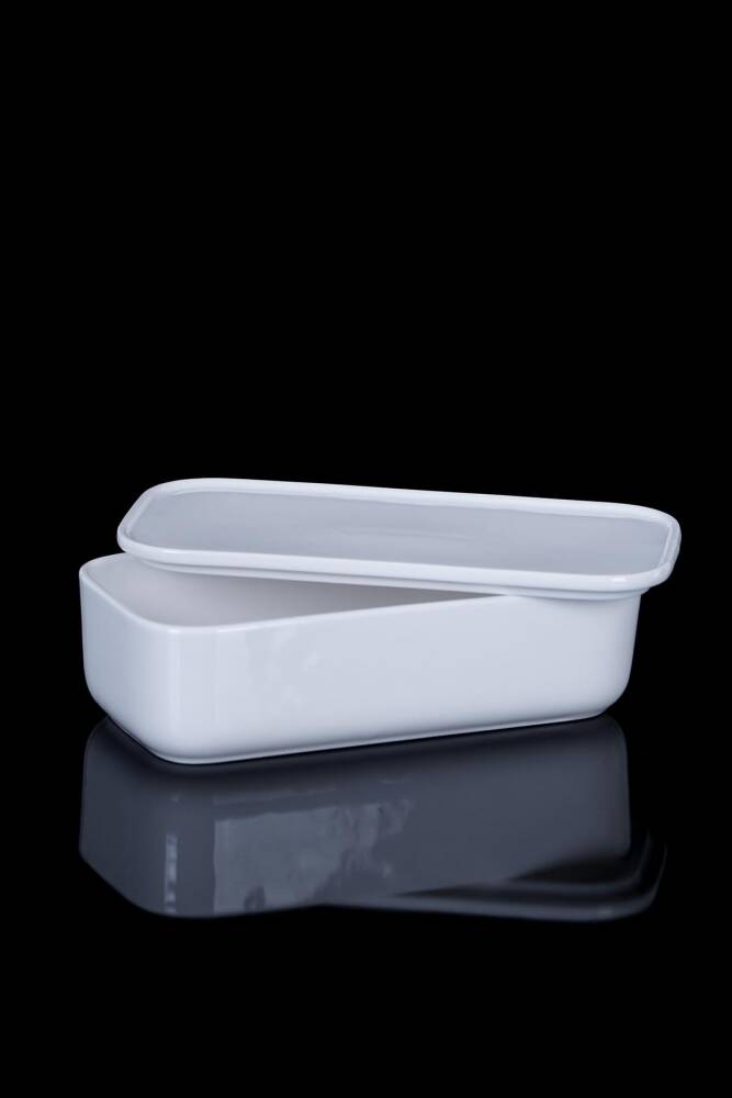 Pure White 6lı Porselen Dikdörtgen Kapaklı Kase - 18,5 Cm - 1