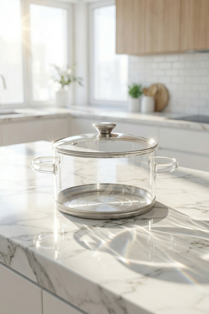 PureGlass Isıya Dayanıklı Cam Tencere - 20 cm - 3.5 L - 2