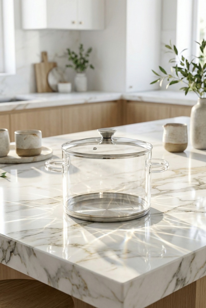 PureGlass Isıya Dayanıklı Cam Tencere - 20 cm - 4.5 L - 2