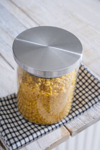 PureLine Metal Kapaklı Cam Kavanoz - 12 cm - Acar