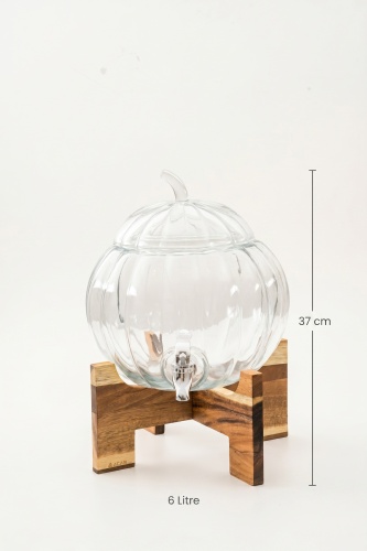 PureWood Balkabaklı Cam Meşrubat Sebili - 6 Lt - 3