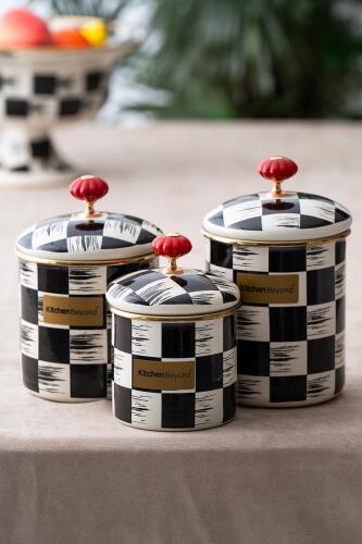 Qualita King Enamel 3 Piece Jar Set - Kitchen Beyond