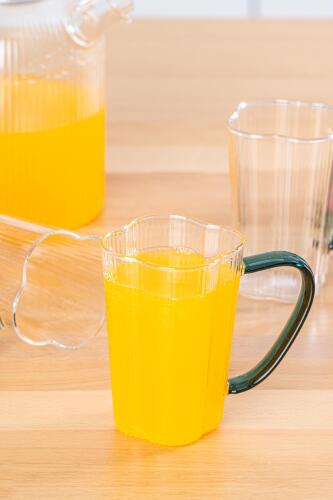 Renkli Kulplu Cam Kupa - 250 ml - Acar