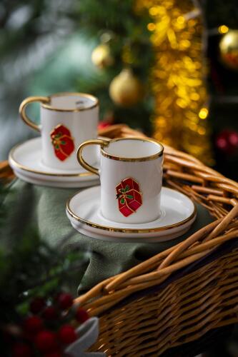 Rennes 2 Kişilik Kırmızı Hediye Kutu Kahve Fincanı Takımı - 90 ml - Acar