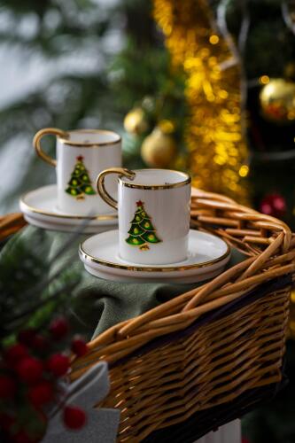 Rennes Çam Ağacı 2 Kişilik Kahve Fincanı Takımı - 90 ml - Acar