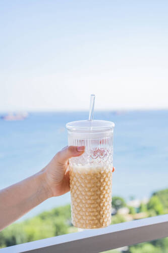 Ripple Pipetli Cam Bardak - 550 ml - Acar