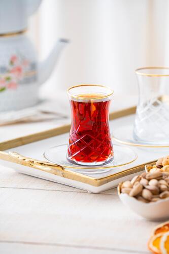 Roland 6 Kişilik 12 Parça Gold Çay Seti - Acar