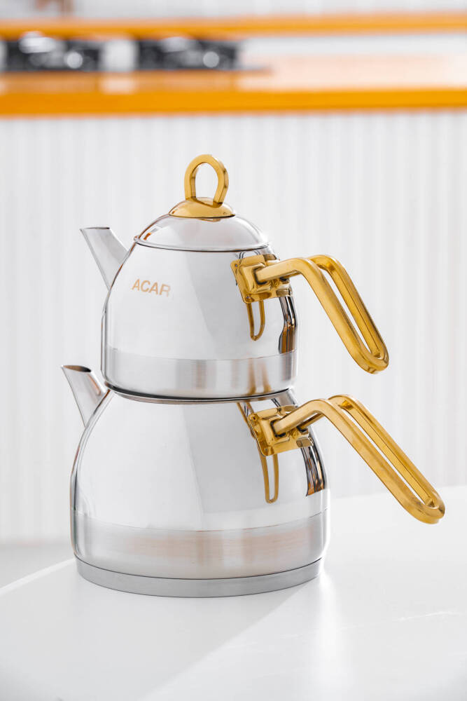 Rosa 16 Parça Paslanmaz Çelik Tencere Seti - Gold - 2