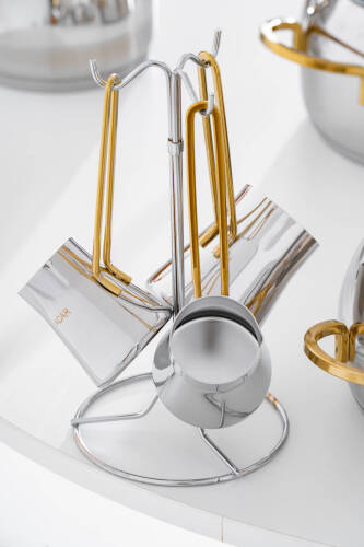 Rosa 16 Parça Paslanmaz Çelik Tencere Seti - Gold - 4