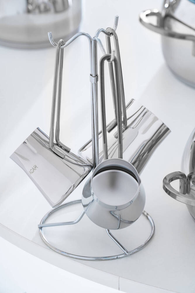 Rosa 16 Parça Paslanmaz Çelik Tencere Seti - Platin - 3