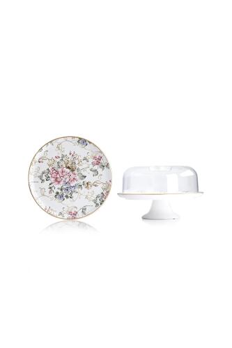 Rosa Ayaklı Kek Fanus - 30 cm - 2