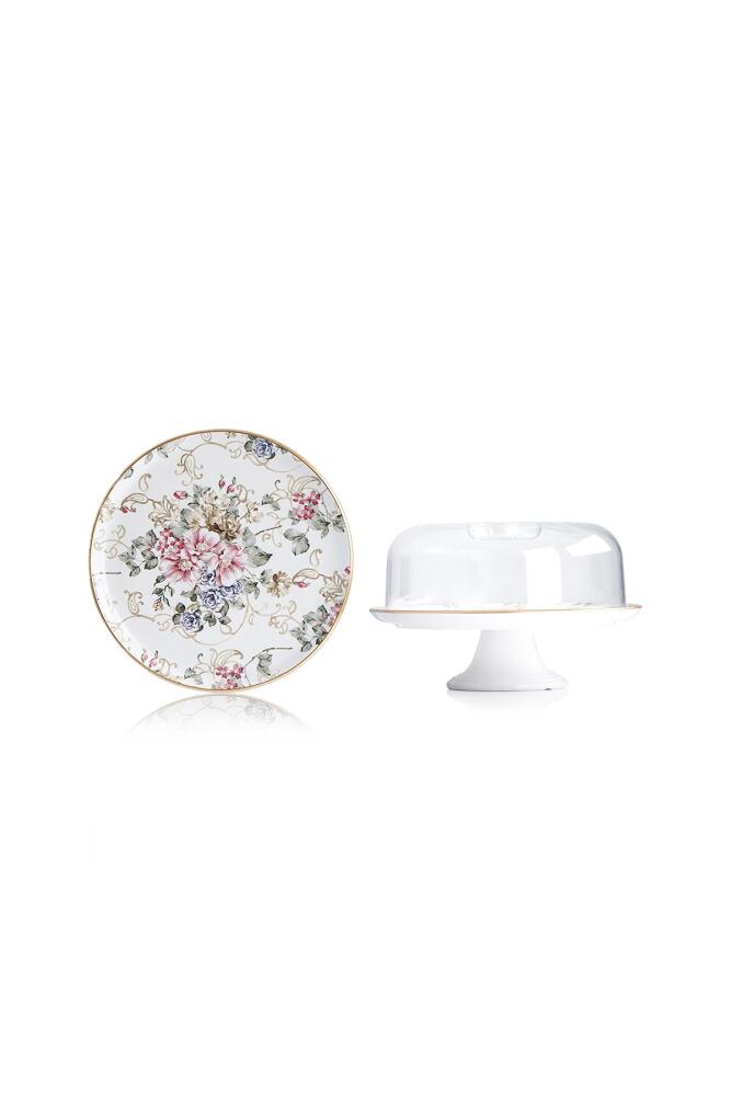 Rosa Ayaklı Kek Fanus - 30 cm - 4