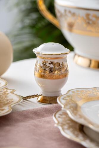 Rosalind 60 Parça 12 Kişilik Gold Porselen Yemek Takımı - 12
