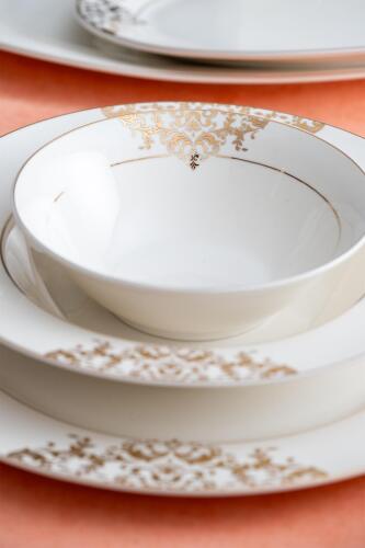Rosaline 60 Piece Gold Porcelain Dinner Set For 12 People - 2