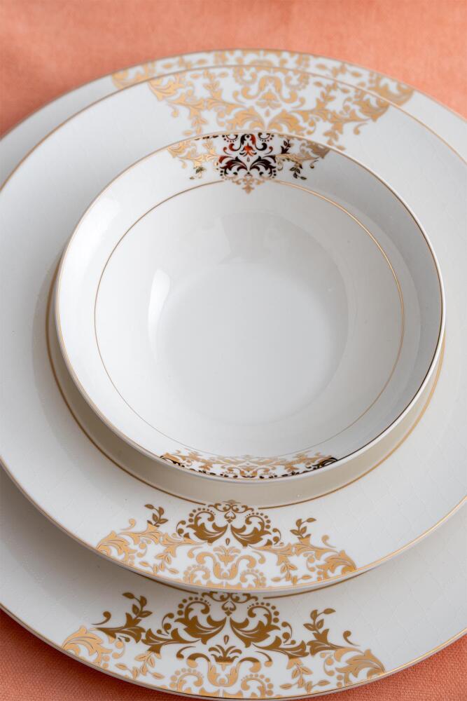 Rosaline 60 Piece Gold Porcelain Dinner Set For 12 People - 7