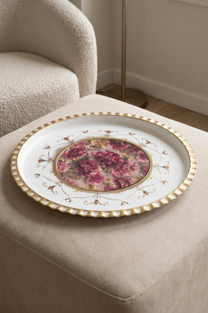 Rose Lux Sunum Tepsisi - 47 cm - 1